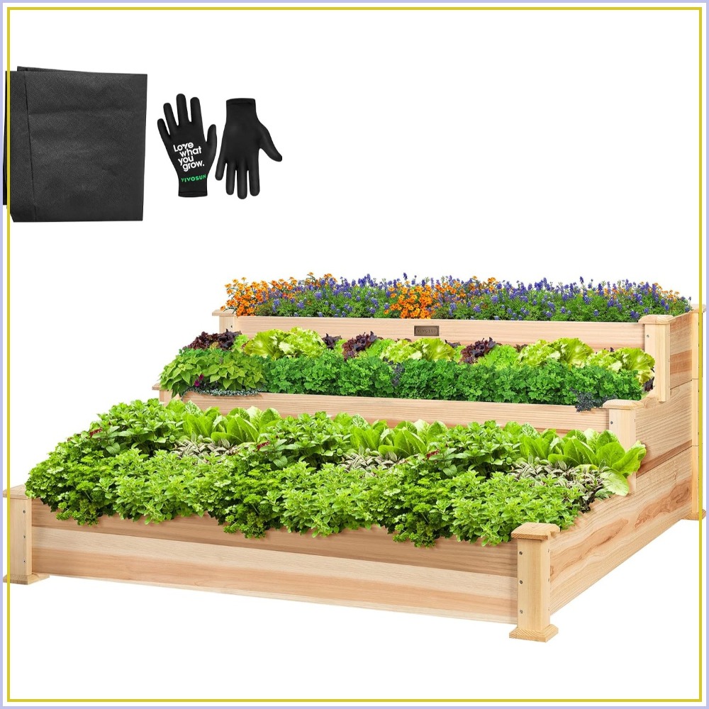 3-Tier Raised Garden Bed Outdo - Gardening Tools Images recension och pris